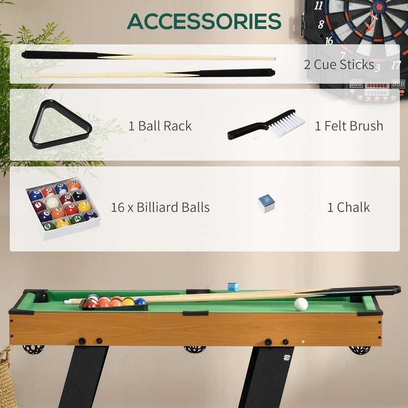 Soozier 38" Foldable Billiards Tabletop Game, Pool Table Set, Fun for The Whole Family with Easy Folding for Storage, Balls, Cues, Chalk, Brush for Game Room, Man Cave - Image 4